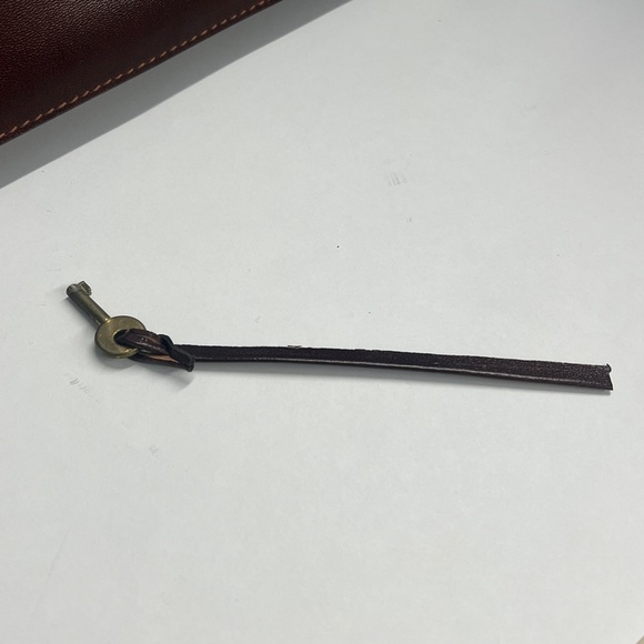 Bally Vintage Smooth Dark Brown Leather Stuctured Large Wristlet Clutch Bag - Picture 12 of 14